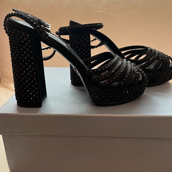 Prada Calzature Donna heels in black crystal. - Picture 2 of 8